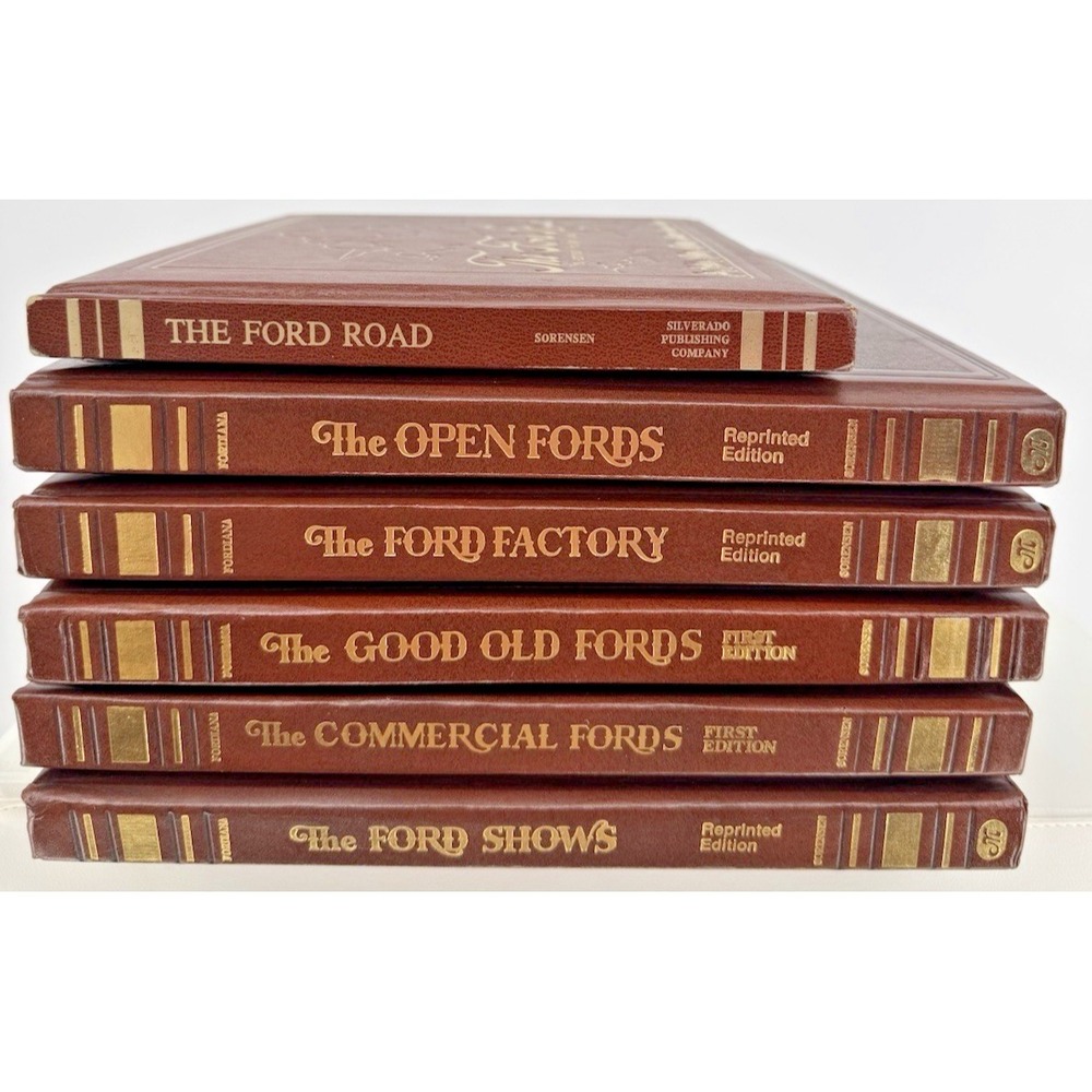 Ford Motor Company History Book Set Leatherbound 6 Volumes Illustrated Vintage